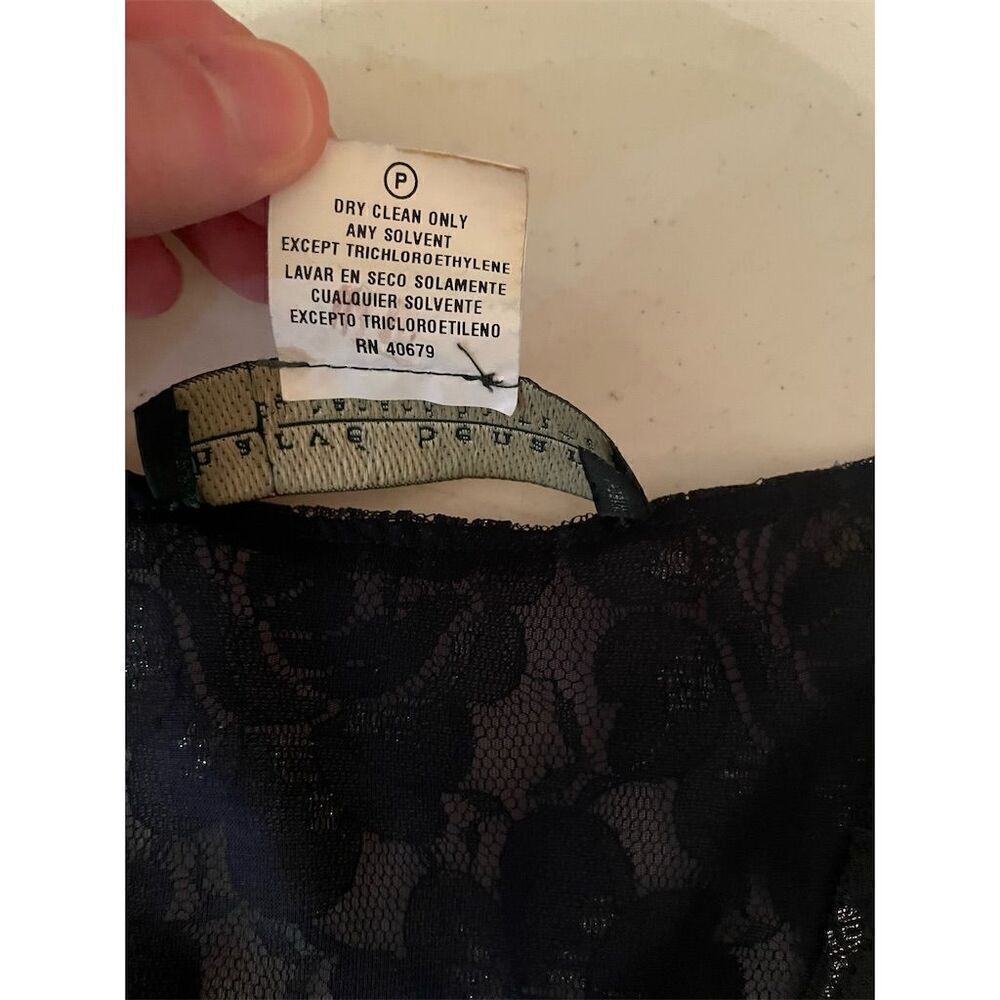 *3/$15 Harve Benard Women's Black Sheer Lace Sleeveless Blouse Size 14 - Picture 8 of 10